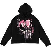 "nightcore pitu" Zip Hoodie | Paradise Society Anime Clothing Brand