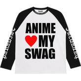 "animeswag" white longsleevepro